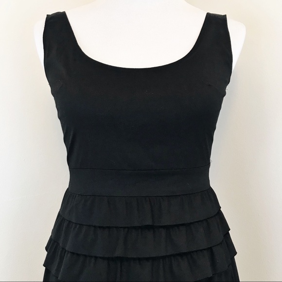 Elie Tahari Black Ruffle Cocktail Dress LBD Size 0 - Picture 5 of 8
